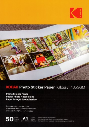 PAPIER A4 DO ZDJĘĆ FOTO SAMOPRZYLEPNY BŁYSK 50szt