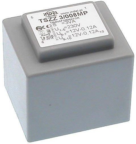 Transformator 3VA zalewany 230Vac (12V, 12V) 0.12A