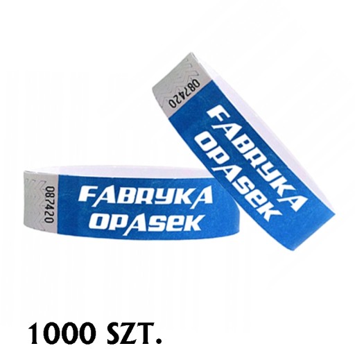 OPASKI NA RĘKĘ TYVEK 19mm - 1000 szt. NADRUK BIAŁY