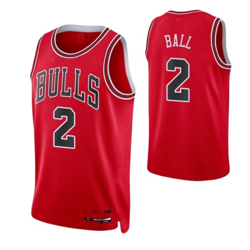 Chicago Bulls Lonzo BallNo. 2 75th Anniversary Diamond Red Jersey, 3XL