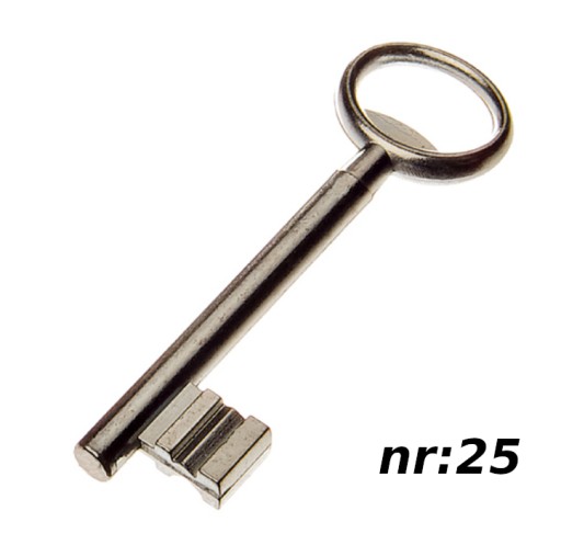 Zamek wpuszczany do drzwi furtek bram Klucz Jania K005 NR 25