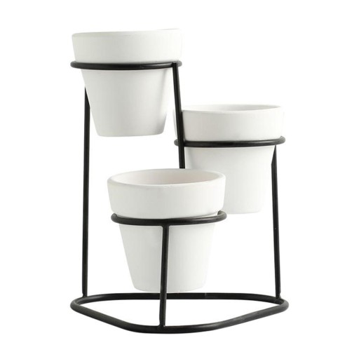 Zestaw doniczek na sukulenty, 3 sztuki doniczek ceramicznych Doniczka z