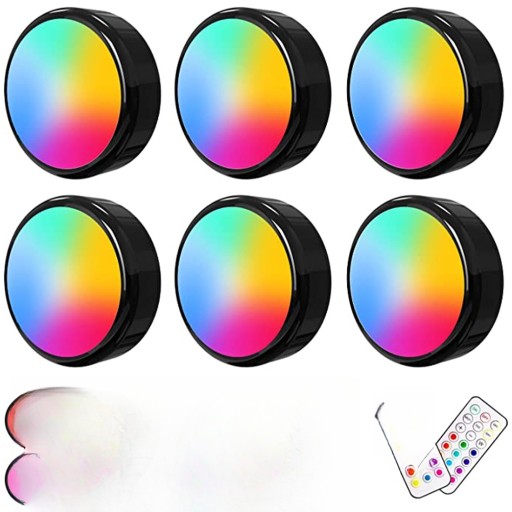LAMPA LED PUCK KOLOR ŚWIATŁA ZASILANEGO BATERIĄ