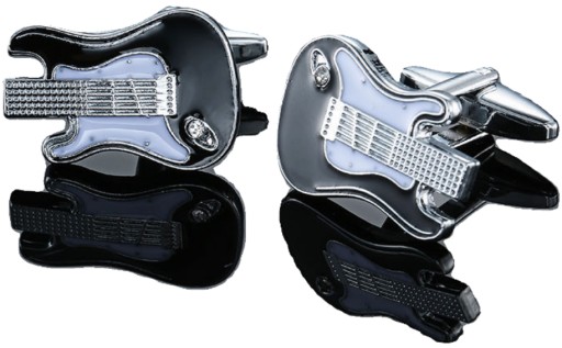 Spinki do mankietów wzór GITARA CZARNO BIAŁA