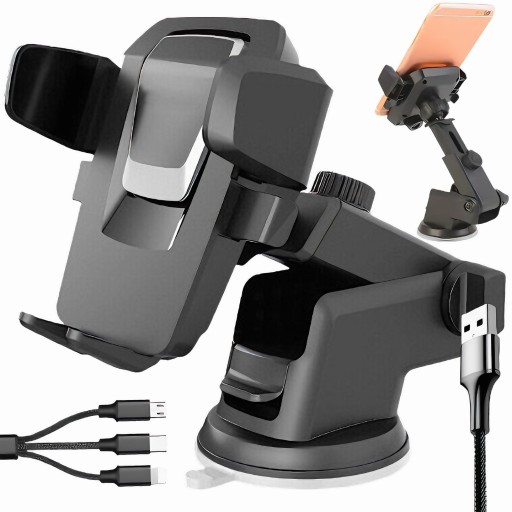 MOCNY UCHWYT DO SAMOCHODU HOLDER NA TELEFON SZYBĘ KOKPIT DESKĘ 360° + GATIS