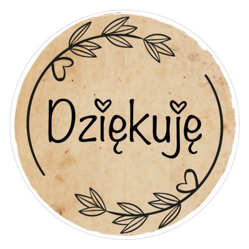 Naklejki DZIĘKUJĘ rękodzieło święta paczki wysyłki podziękowanie 48 sztuk