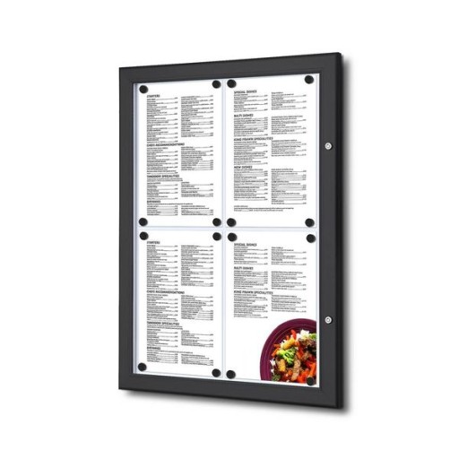 Gablota informacyjna na menu 4xA4 - Czarna
