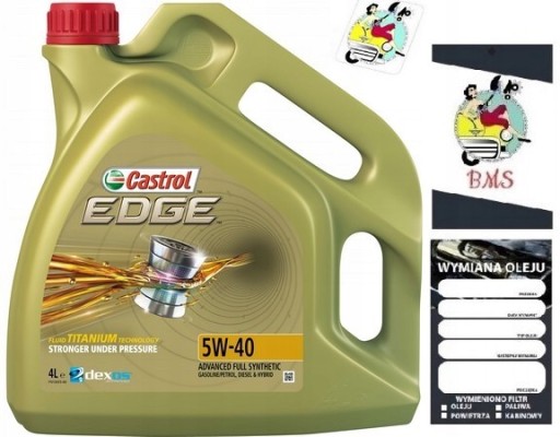 OLEJ SILNIKOWY CASTROL 5w40 5w-40 EDGE TITANIUM FST 5W-40 BENZYNA 4L