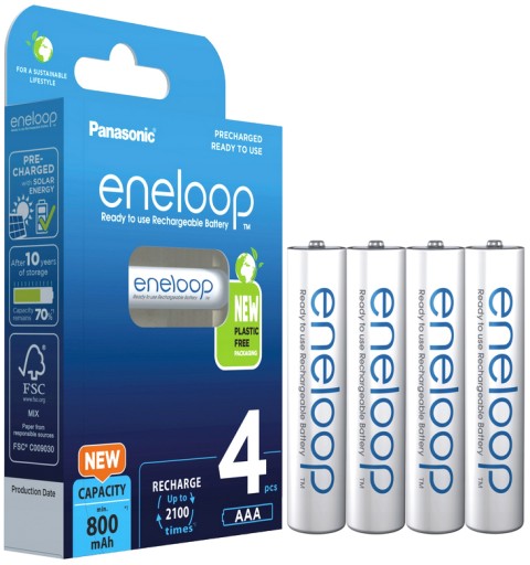 4x AKUMULATORKI BATERIE PANASONIC ENELOOP AAA R03 800 mAh 1,2V JAPOŃSKIE