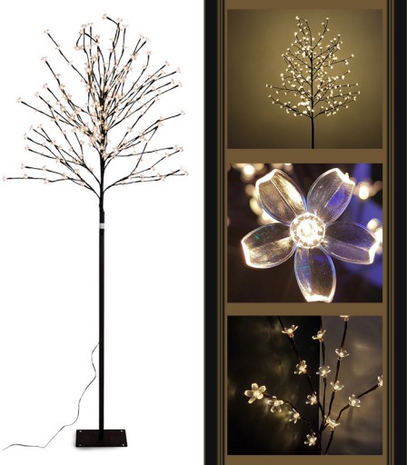 DRZEWKO DEKORACYJNE DO MIESZKANIA DOMU LED ŚWIECĄCE ŚWIĄTECZNE 120 CM