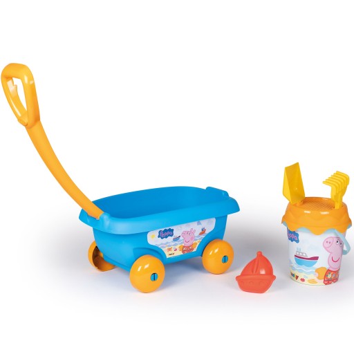 Smoby Wózek z Wiaderkiem i Akcesoriami do Piasku Świnka Peppa