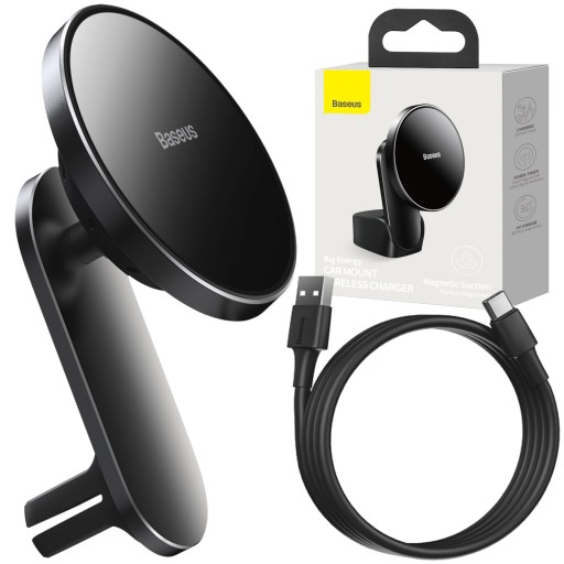 BASEUS UCHWYT MAGNETYCZNY SAMOCHODOWY ŁADOWARKA MAGSAFE 15W DO IPHONE