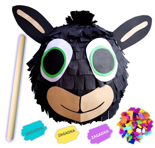 PINIATA KRÓLIK CZARNY PINATA NA URODZINY + GRATISY