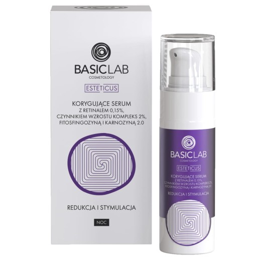 Basiclab KORYGUJĄCE SERUM Z RETINALEM 0,15%