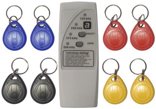 CZYTNIK PROGRAMATOR DUPLIKATOR RFID + 8 BRELOKÓW