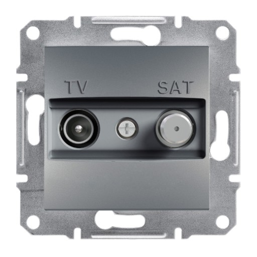 SCHNEIDER ASFORA GNIAZDO TV-SAT 1db KOŃC. STAL B/R