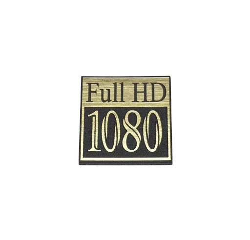 Naklejka Emblemat FULL HD 1080 złota 20x20mm