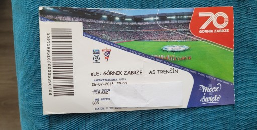 bilet Górnik Zabrze - AS Trencin