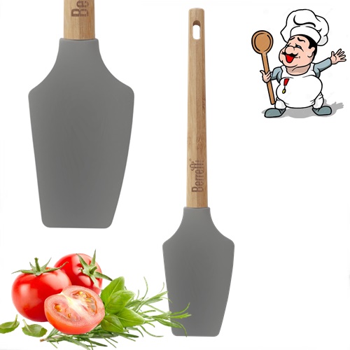 ŁOPATKA SILIKONOWA 30CM SZPATUŁKA DO PATELNI DO MIESZANIA BAMBUSOWA BERRETI