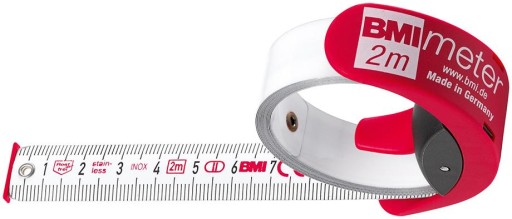BMI MIARA miarka ZWIJANA 2m 16mm BLOKADA KLIPS