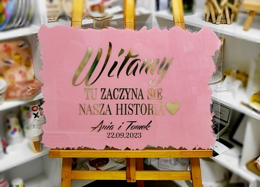 Tablica powitalna ślub wesele LUSTRZANE LITERY