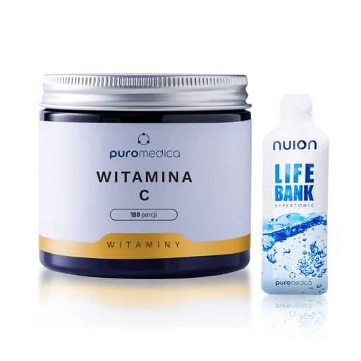 NUION Witamina C + kurkuma, 180 porcji w proszku PIĘKNA SKÓRA czysty skład