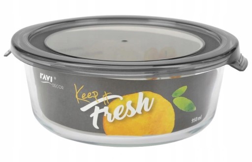 POJEMNIK NA ŻYWNOŚĆ SZKLANY Z POKRYWKĄ 950 ML