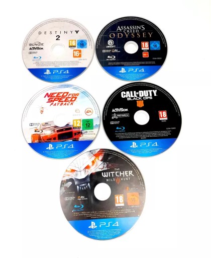ZESTAW PIĘCIU GIER PS4
