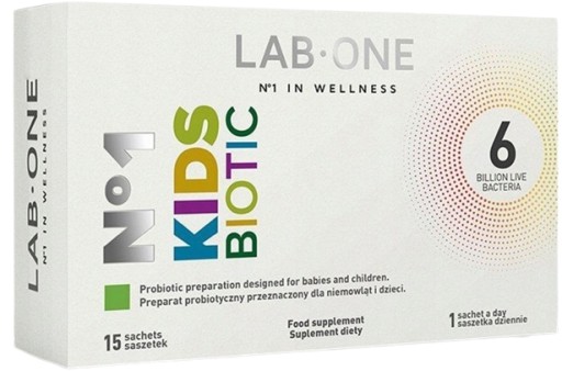 N°1 KidsBiotic 15 szt PROBIOTYK DLA DZIECI LAB ONE Mikroflora jelit