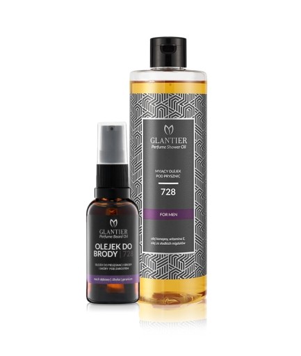 Zestaw Glantier Olejek do brody 30ml 728 + Olejek pod Prysznic 400ml 728