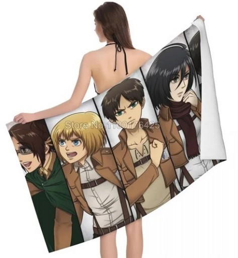 RĘCZNIK PLAŻOWY Z ANIME Attack On Titan 70x140cm