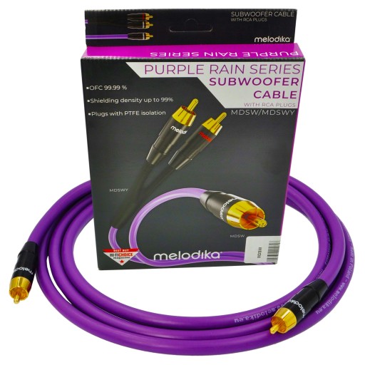 MELODIKA MDSW15 PURPLE RAIN KABEL DO SUBWOOFERA RCA - RCA CINCH OFC 1,5m