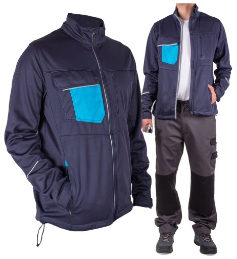 BLUZA ROBOCZA softshell ODBLASKOWA granatowa XL
