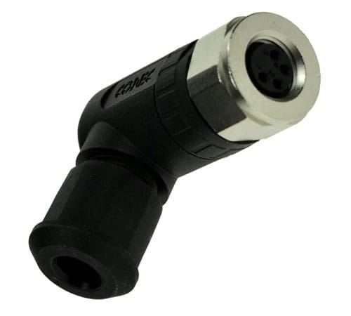 Wtyk żeński kątowy M8 4-piny (42-00028) Conec