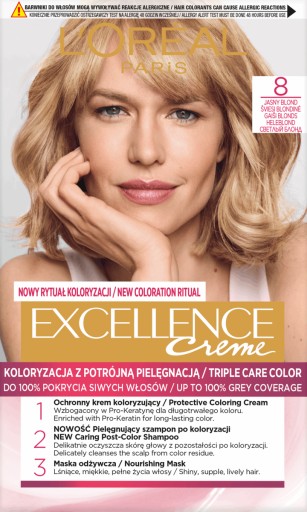 LOREAL EXCELLENCE FARBA 8 JASNY BLOND