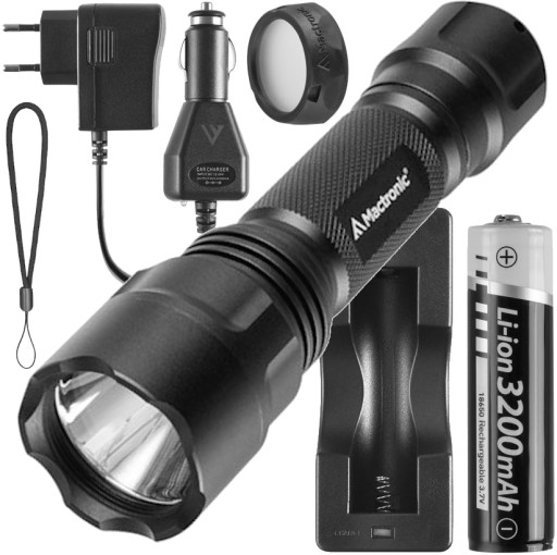 MACTRONIC BLACK EYE THH0049 MOCNA LATARKA TAKTYCZNA ZESTAW 1000LM 5 TRYBÓW