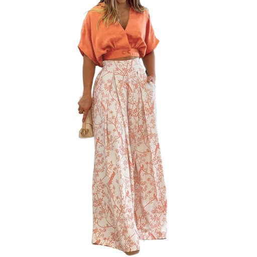 Damskie eleganckie Top+Spodnie Zestaw