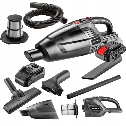 GRAPHITE ODKURZACZ AKUMULATOROWY 2W1 18V +2AH