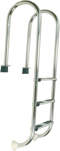 Drabinka MEGA Slim 3-stopniowa, stal nierdzewna (304) + kotwy betonowe