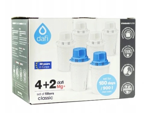 6szt WKŁAD FILTR DAFI CLASSIC (4 STANDARD + 2 MG+)