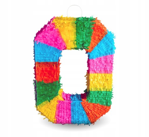 Piniata Tęczowa Cyfra 0 50x35x7,5cm Urodziny Party