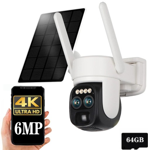 SOLARNA IP KAMERA OBROTOWA ZEWNĘTRZNA WIFI 6MP