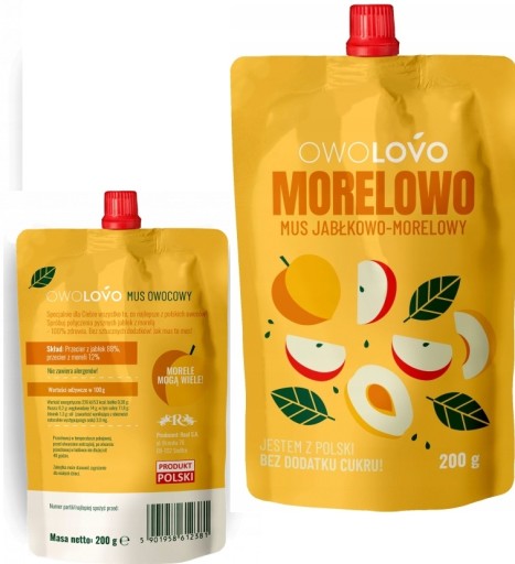 OWOLOVO Mus Owocowy dla Dzieci MORELOWO 200g