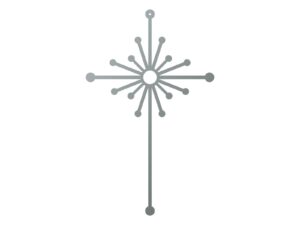 Krzyż metalowy KNS035 50 cm srebrny