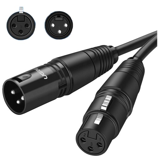 UGREEN KABEL PRZEDŁUŻACZ AUDIO DO MIKROFONU XLR (ŻEŃSKI) DO XLR (MĘSKI) 5M