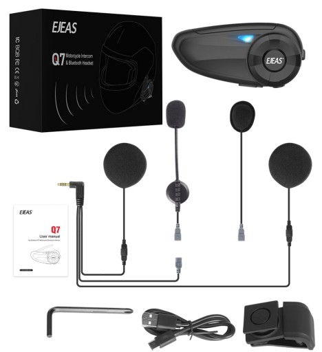 INTERKOM INTERCOM MOTOCYKLOWY EJEAS Q7 RADIO FM