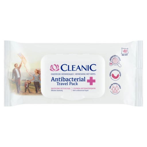 CHUSTECZKI ANTYBAKTERYJNE ODŚWIEŻAJĄCE CLEANIC 40s