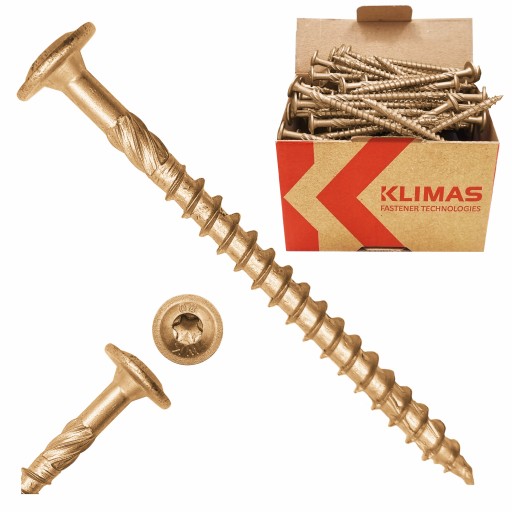 WKRĘTY CIESIELSKIE DO DREWNA 6x70 TALERZOWE TORX 100szt WKCP-06070 KLIMAS