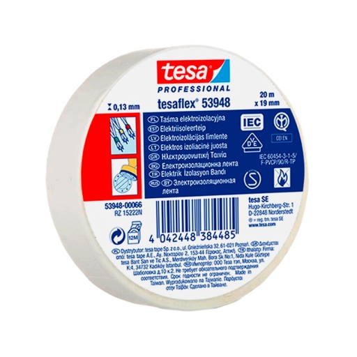 Tesa Taśma izolacyjna biała 20m/19mm