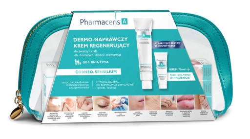 PHARMACERIS A CORNEO-SENSILIUM KREM NAPRAWCZY 75ml + 10ml + KOSMETYCZKA